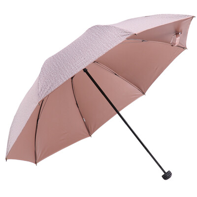 

[Jingdong supermarket] umbrella umbrella faintly no text tattoo coffee anti-curling three fold sun umbrella sun umbrella dark gray 33317E
