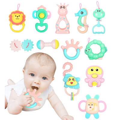 

AiYiNGlE 169-3 Baby Puzzle Rattle 12 Gift Set Baby Teeth Teething Toys Resting Ratchet Teething Teething Box