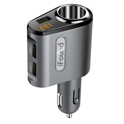

Ifound Автомобильное зарядное устройство зажигалки FZ-29 3.1A Три USB-порта Напряжение, обнаруживающее светодиодный цифровой
