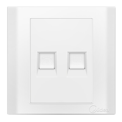 

Разъем Midea (Midea) 86 телефон + гнездо компьютера E03 элегантный белый