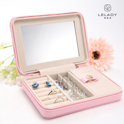 

LELADY Jewelry Box Portable Travel Jewelry Organizer Faux Leather Storage Case Holder for Earrings Rings Necklaces, Gifts for Wome