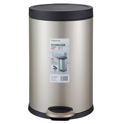 

Qixin COMIX 8L stainless steel trash can fashion pedal trash can cleaning bucket creative mute slow down deodorant L210