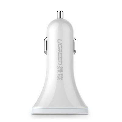 

Green Union three QC30 car charger 24AUSB fast charger charger cigarette lighter car with a drag three plug support Huawei FCP Apple millet mobile phone tablet 40731 white