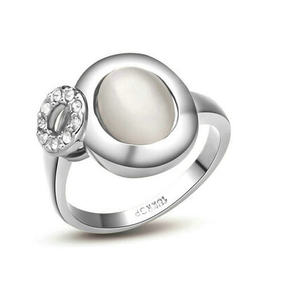 

Yoursfs Rings Fashion Gift Austrian Crystal 18 K Gold Plated Use Austria Crystal Sumptuous CAT"S EYE Moonstone Popular Rings