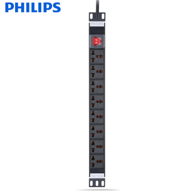 

Philips (PHILIPS) 8-bit 2-meter PDU Cabinet Power socket board 10A with switch wiring board plug plug-in board