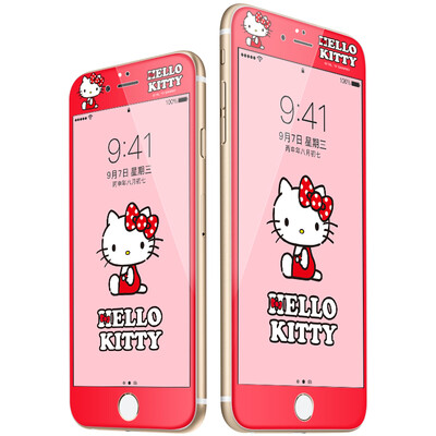 

Отличный плюс подлинный HelloKitty Apple iPhone6s / 6 стальной фильм полный охват мультфильм телефон защитная пленка 3D мягкий край анти-сломанный цветной фильм, сидящий Кейти