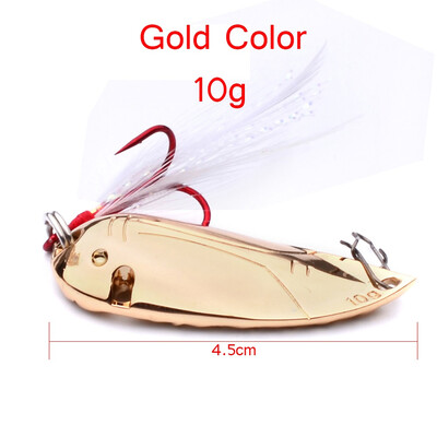 

1PC High Quality Spoon Lures Fishing Lures Gold/Silver/Yellow Color Fishing Bait 5g/10g/15g with 4#-#6-8# Hooks Fishing Tackle