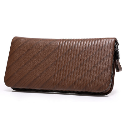 

Caroris new men's hand Baotou layer of leather business tide long wallet large-capacity clutch