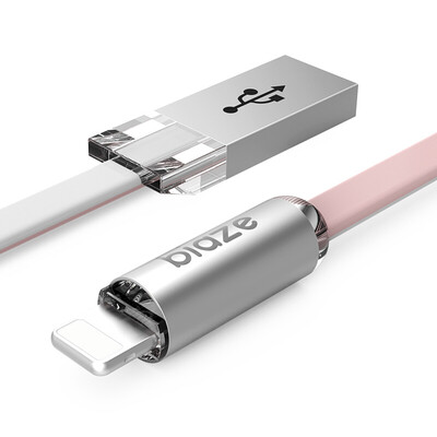 

BIAZE Apple 8/7/6 кабель для передачи данных 1,2 м пудра + белый зарядное устройство для мобильного телефона iPhone5 / 6s / 7 Plus / 8 / X / новый iPad Air Mini2 / 3/4 K10