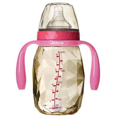 

Kiss me kidsme wide caliber 240mlPPSU diamond bottle with straw handle red comes with cross hole pacifier
