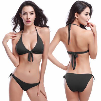 

Горячие оптовые Bowknotted Top Removable Padding Strappy 2016 Victoria Style Cheap Bikinis Women Dropshipping SMLXL