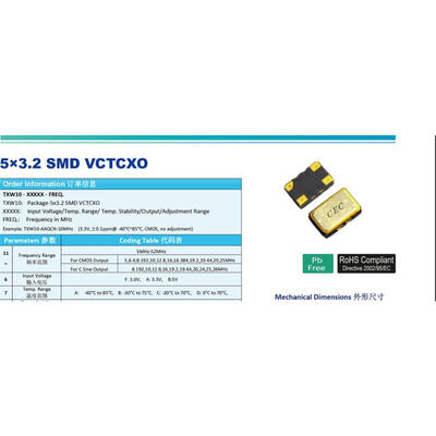 

TCXO 5032 CEC 12M 12MHZ 12000MHZ 33V