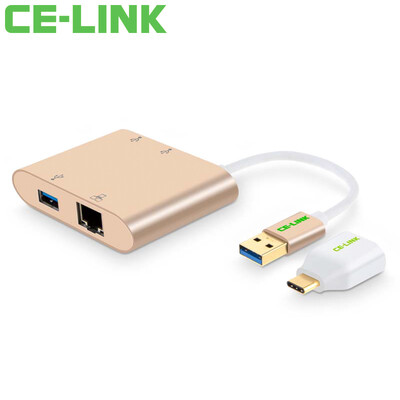 

CE-LINK 1311 Type-C трансфицировали интерфейсы Gigabit Ethernet + USB3.0 Hub + OTG USB-C HUB разветвитель кабель карты Type-C к RJ45 конвертер