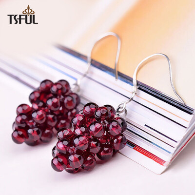 

Tsful TS103ER серьги женские моды винограда серьги национальные серьги стиль ювелирные изделия уха крюк виноград