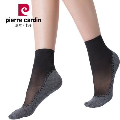 

Pierre Cardin short silk socks female 6 double sweat non-slip SPA mask jacquard cotton socks black uniforms PC2225-20X6