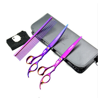 

Best Quality 2PCS 7 Grooming Cutting Thinning Scissors Set Professional Straight Cutting Curved Scissors Beauty Shears Pet