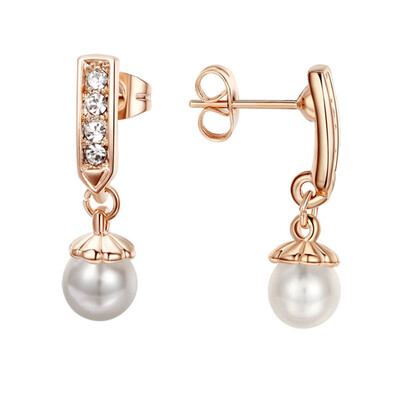 

Yoursfs @ Round Letters Pearl Gold Plating Drop подходит для женщин и девочек