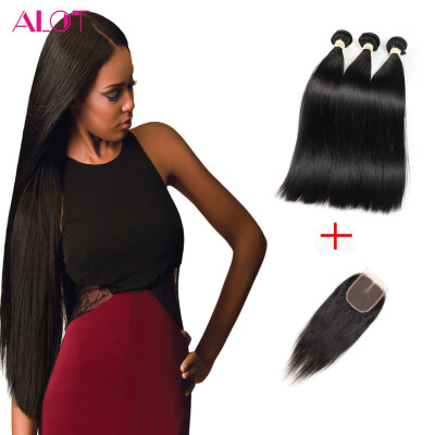 

Peruvian Full Lace Closure With Bundles Peruvian Virgin Straight Hair With Closure 3 bundles with closure