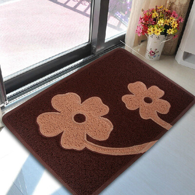 

Jingdong supermarket] green reed two-color bead non-slip mats home door mat 60 * 90cm flower wine red background