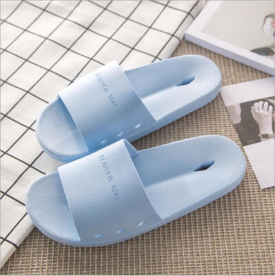 

Bathroom slippers female home hollow bath soft bottom leak speed dry cool slippers 1711