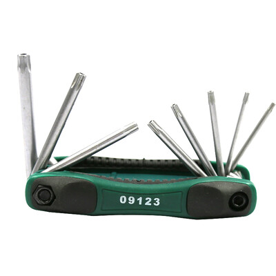

SATA 09123 8-piece folding middle hole flower wrench set plum blossom hex star star set flower set