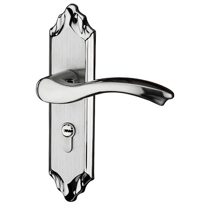 

Yuhuaze Interior Door Lock with Lever Stainless Steel Muted Double Tongue Lock Handle Lock Security Door Key Lock