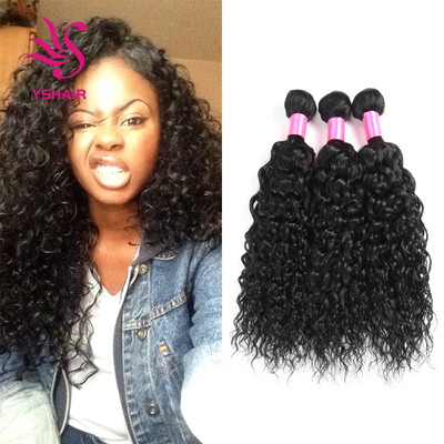 

Malaysia Water Wave Virgin Hair Weave 3 Bundles 100% Unprocessed Human Hair Extensions Natural Color 95-100g/pc