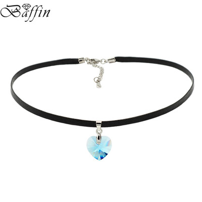 

BAFFIN XILION Heart Pendant Choker Necklace Crystals From SWAROVSKI Rope Chain Necklace For Women 2017 Christmas