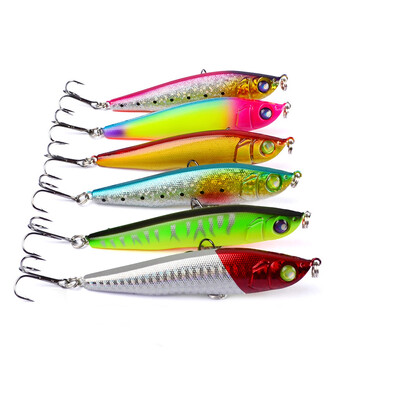 

1PC Пластиковая приманка для карандашей 3.9 "-10cm / 0.7oz-20g Рыболовные снасти 6 Приманки для рыбной ловли на басу 4 # Приманка для черных крючков