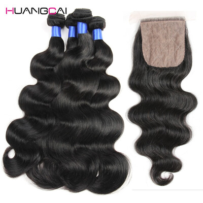 

Peruvian Body Wave With Closure peruian 3bundles with Silk Base Closure peruvian body wave Human Hair Weave with silk closure