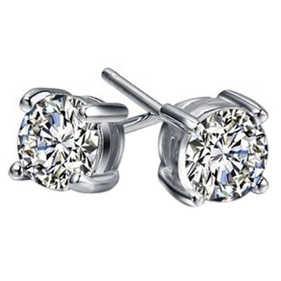 

Yoursfs@ Solitaire Earrings 18K White Gold Plated Fashion Women Jewelry Dainty Post Studs
