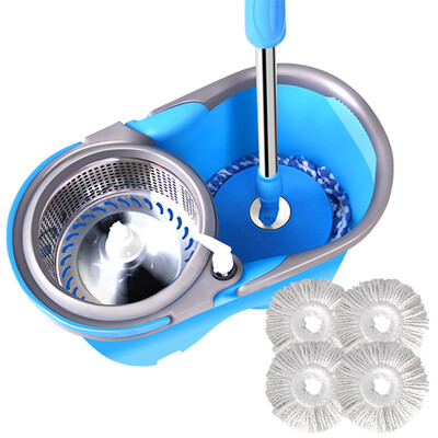 

Accor high mop double drive mop bucket pressure swing mop stainless steel basket mop cloth 4 mop head