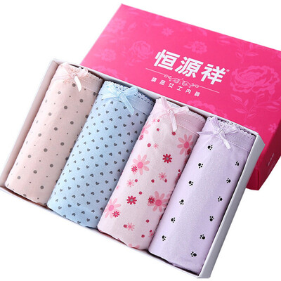 

Heng Yuanxiang ladies underwear no trace printed underwear cotton waist floral underwear mixed color 4 installed G0212  code