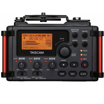 

TASCAM DR-60DMKII SLR-камера микро-кино 4-дорожечная записывающая рабочая станция PCM-рекордер со встроенным микшером для видеозаписи DSLR