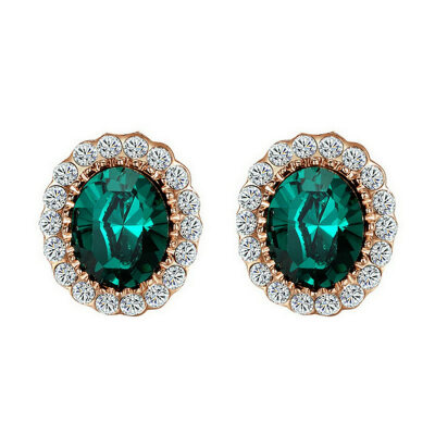 

Yoursfs Female Vintage Round Shape Stud Earrings For Women Austrian Crystal 4 Colors Earrings Jewelry Hot Sell