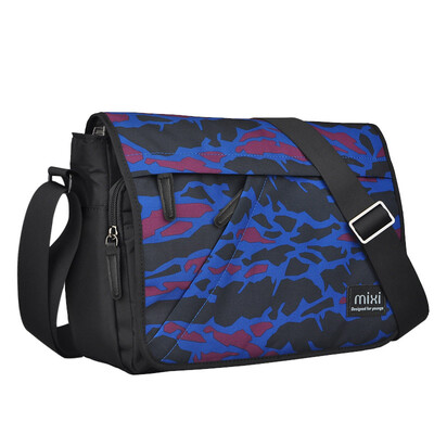 

Mi Xi mixi shoulder bag male sports leisure Messenger bag men fashion multi-functional cover double buckle men&39s messenger bag bag male wave cloth camouflage blue 12 inch M5177