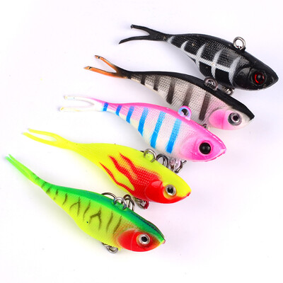 

1PC Soft Fishing Lures 6cm-2.36 "/15g-0.53oz Мягкая свинцовая приманка 8 # High Carbon Hook 5 цветов Кремниевые воблеры Рыбалка