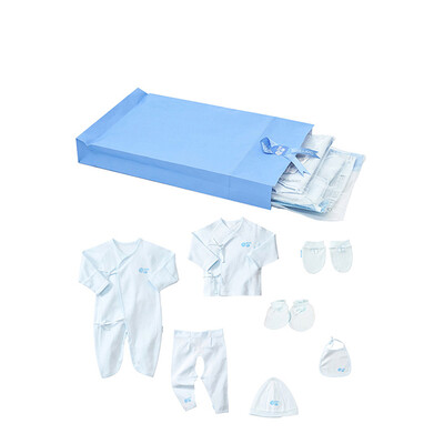 

Beibei Yi Bornbay gift box spring newborn full moon gift box package spree BB8051 light powder 03 white heaven&earth cover gift box seven sets of 6 months 66cm