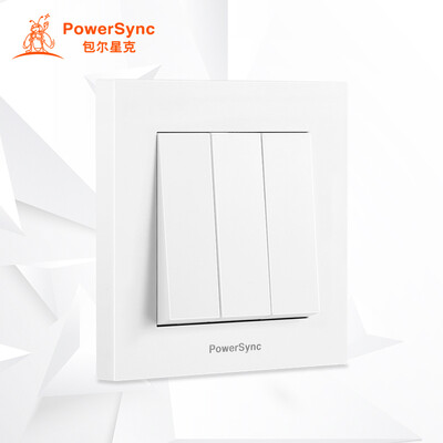 

(PowerSync) ASWSCGS3T9 wall switch 86-type panel three-hole five-hole socket single control dual doorbell switch simple white