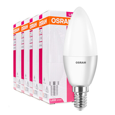 

OSRAM OSRAM LED light bulb frosted candle 3W E14 small mouth warm white yellow four only installed