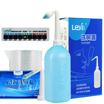 

Instrument (leyi) Nasal Neonator Adult Nursery Set (Neti Pot + 4.5g * 60 Pack Nasal Salt + Measuring Cup + Stirring Stick + Temperature Stick) SX-2L Blue Bottle
