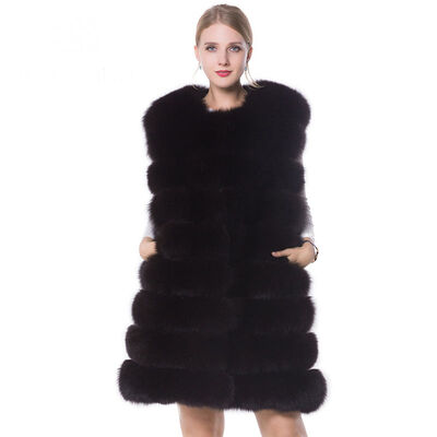 

SARSALLYA 100% real fox fur coat Russian natural fox fur vest women winter long fox fur vest fashion detached fur vest