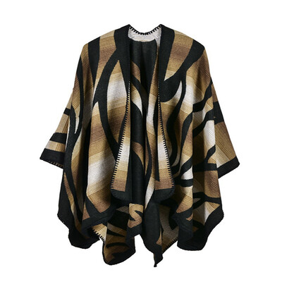 

2017 New Fashion Long Wool Thickness Warmth Scarf Ripple Geometric Pattern Women Cappa Cashmere Shawl Girls Pashmina Gifts