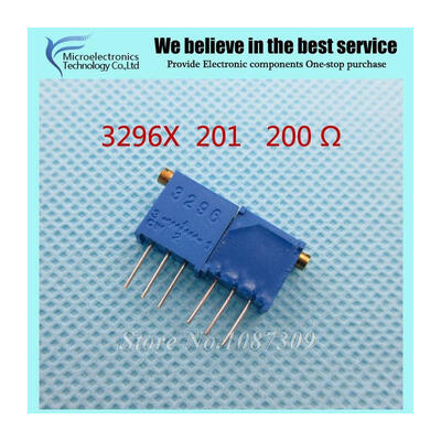

100Pcslot 3296X-1-201LF 3296X 201 200 ohm side regulation Multiturn Trimmer Potentiometer High Precision Variable Resistor