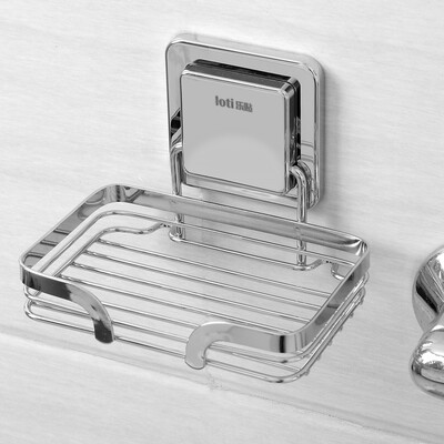 

Le stickers bathroom soap box bathroom stainless steel punch-free soap box toilet wall-mounted soap rack hotel toilet strong seamless soap rack drain single layer