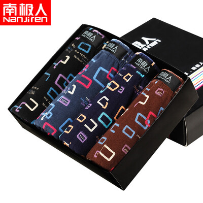 

Antarctic nanjiren men&39s underwear box printing fashion angle underwear in the waist 4 gift box color mixing XL 175100