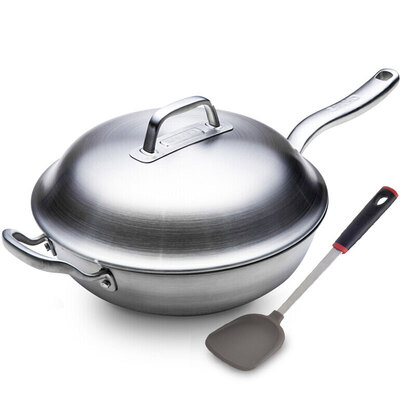 

Sanhe (wok) wok 32CM антипригарная кастрюля без дымохода нержавеющая сталь кухонный горшок газовый индукционный нагреватель общий горшок tai chi поли теплый стальной серии CGF3200-1