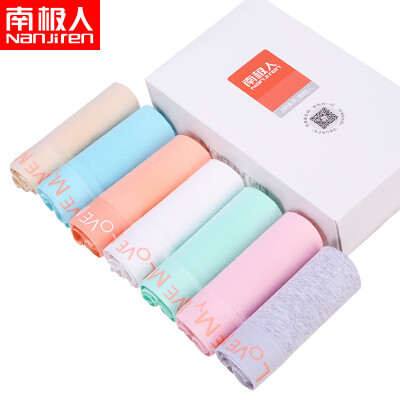 

Antarctic Nanjiren ladies underwear cotton candy color simple letter triangle breathable comfortable large size women&39s underwear 7 gift box installed l code