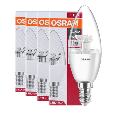 

OSRAM OSRAM LED light bulb transparent candle 3W E14 small mouth warm white yellow four only installed