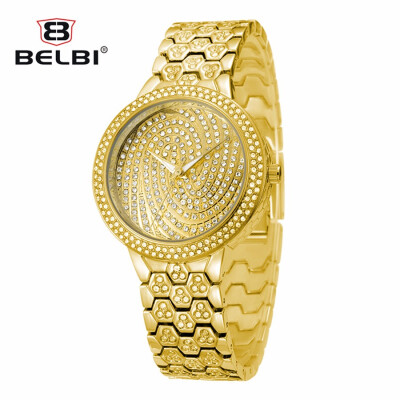 

Top Luxury Women's Watches BELBI Brand Wristwatch Waterproof Quartz-battery Alloy Gold Silver Fashion Business China Watch 2016